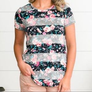 12 PM by Mon Ami Black Floral Top